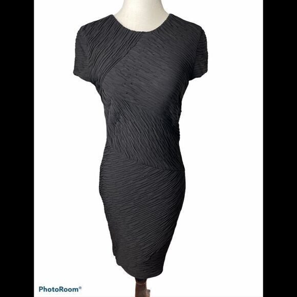 TORN by Ronny Kobo black cap sleeve steath dress - Picture 1 of 14